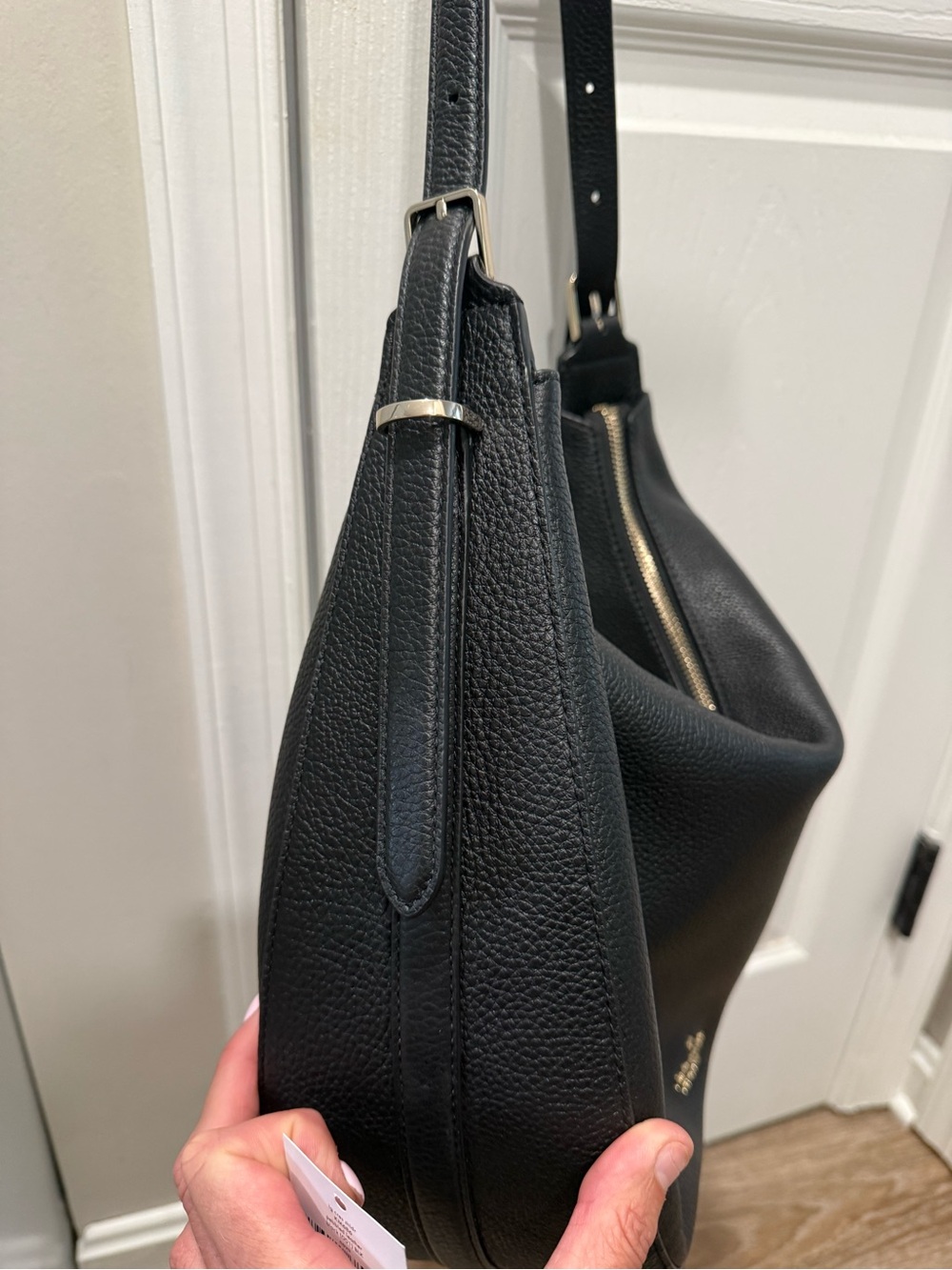NWT $429 Kate Spade Nova Large Shoulder Bag Black Pebbled Leather - Picture 2 of 7